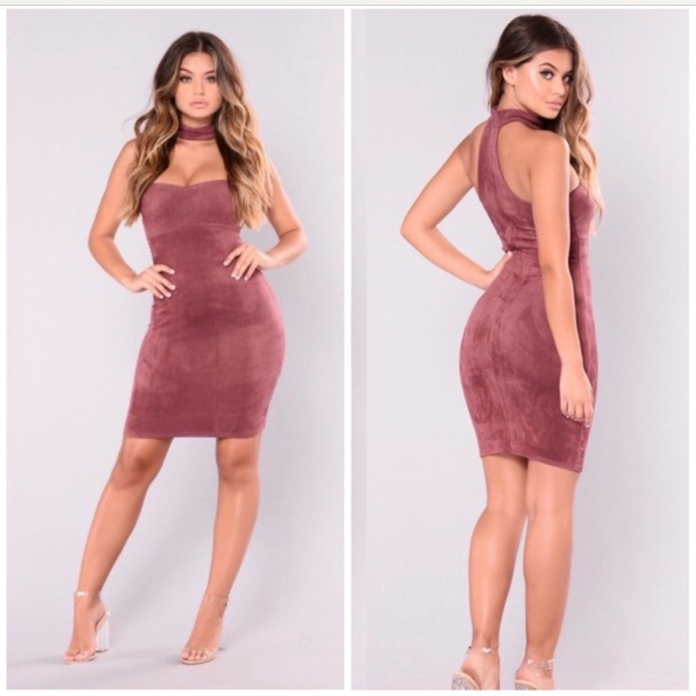 Mauve choker dress